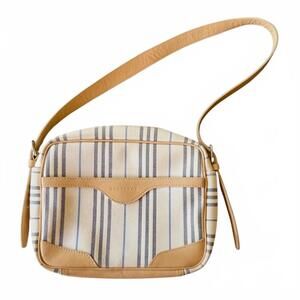 Burberry Nova Check Shoulder Bag Canvas Beige Shoulder Bag